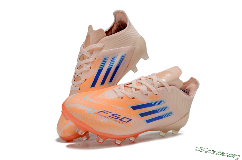 Adidas F50 Elite AG Football Boots - Peach/Vibrant Orange/Cool Blue 3