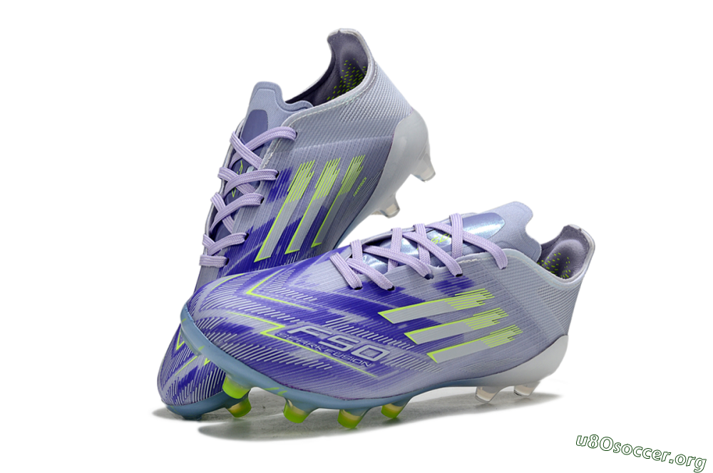 Adidas F50 Elite AG Football Boots - Purple/Lime Green/Light Blue 3