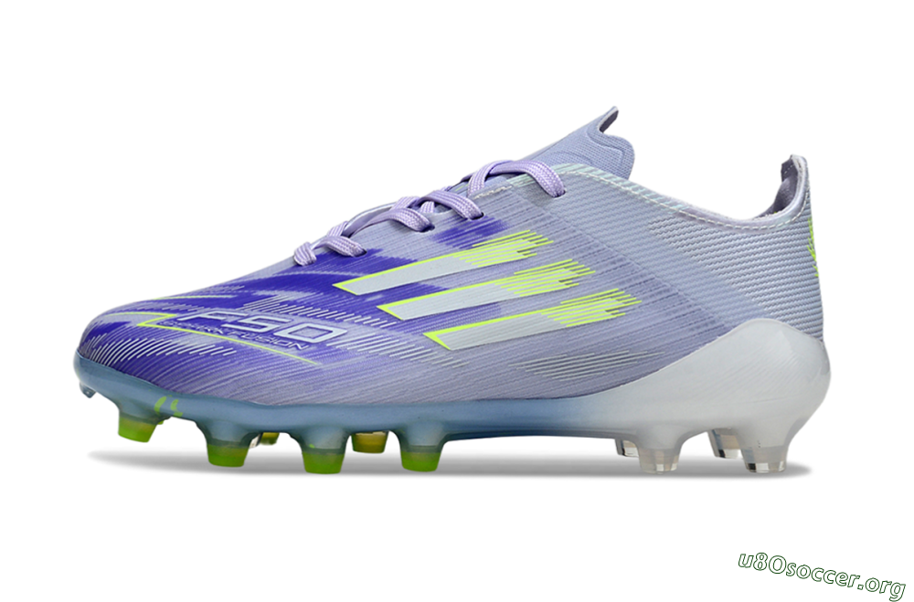 Adidas F50 Elite AG Football Boots - Purple/Lime Green/Light Blue 2
