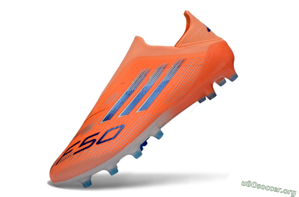 Adidas F50 Elite Laceless AG Football Boots - Orange/Electric Blue/Neon Orange 6