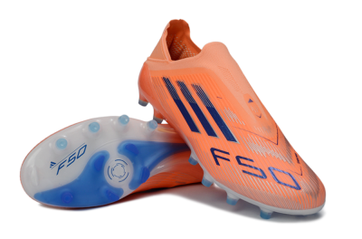 Adidas F50 Elite Laceless AG Football Boots - Orange/Electric Blue/Neon Orange