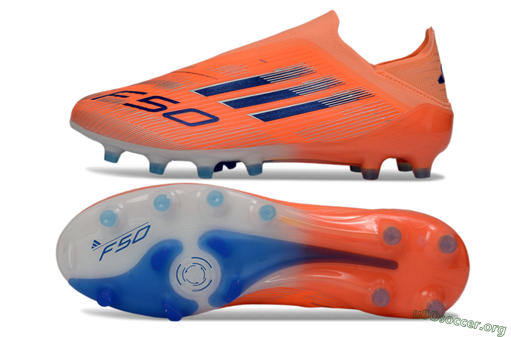 Adidas F50 Elite Laceless AG Football Boots - Orange/Electric Blue/Neon Orange 1