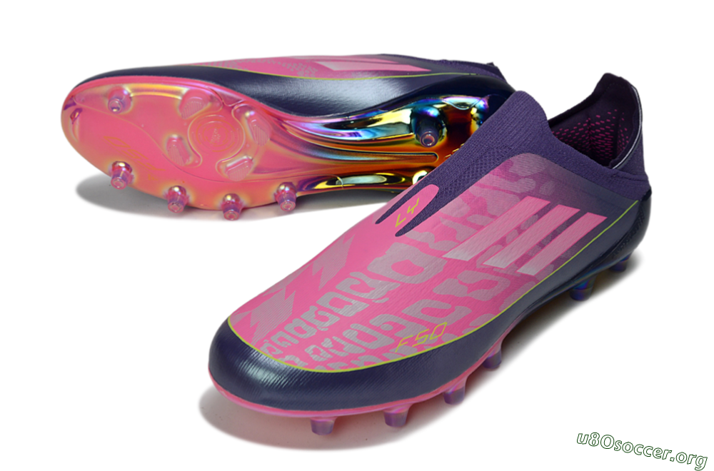 Adidas F50 Elite Laceless AG Football Boots - Purple/Electric Pink/Radiant Yellow 0