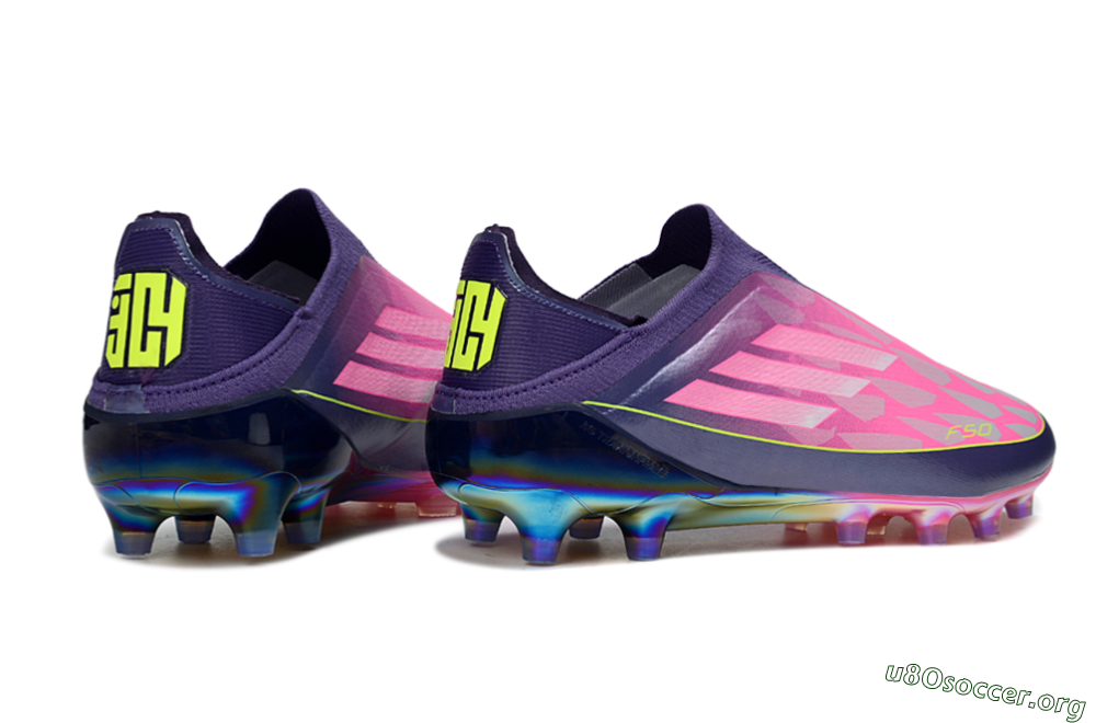Adidas F50 Elite Laceless AG Football Boots - Purple/Electric Pink/Radiant Yellow 7