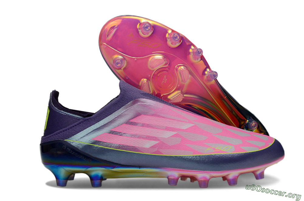 Adidas F50 Elite Laceless AG Football Boots - Purple/Electric Pink/Radiant Yellow 2