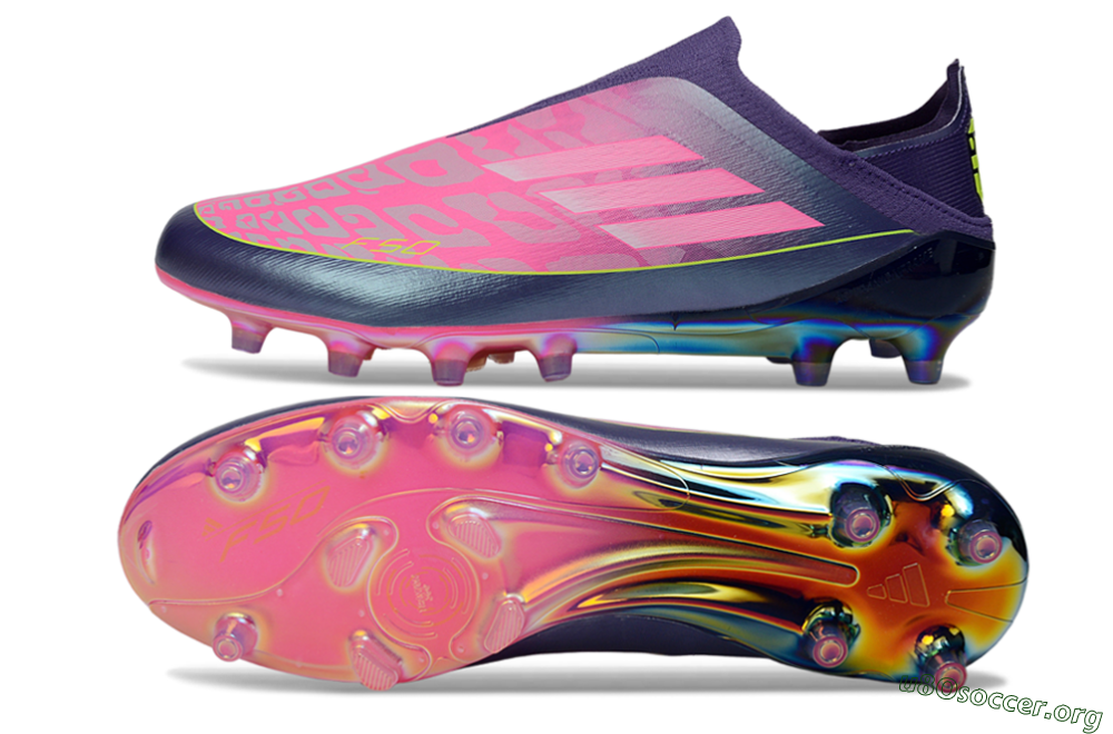 Adidas F50 Elite Laceless AG Football Boots - Purple/Electric Pink/Radiant Yellow 1