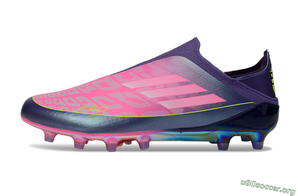 Adidas F50 Elite Laceless AG Football Boots - Purple/Electric Pink/Radiant Yellow 3