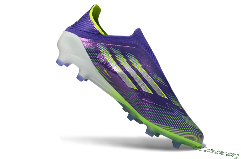 Adidas F50 Elite Laceless AG Football Boots - Purple/Electric Green/Metallic Purple 5