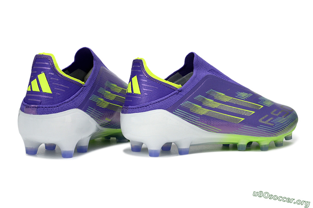 Adidas F50 Elite Laceless AG Football Boots - Purple/Electric Green/Metallic Purple 7