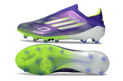 Adidas F50 Elite Laceless AG Football Boots - Purple/Electric Green/Metallic Purple
