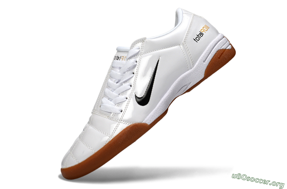 Nike Total 90 III IC Football Shoes - White/Classic Black/Amber Brown 6
