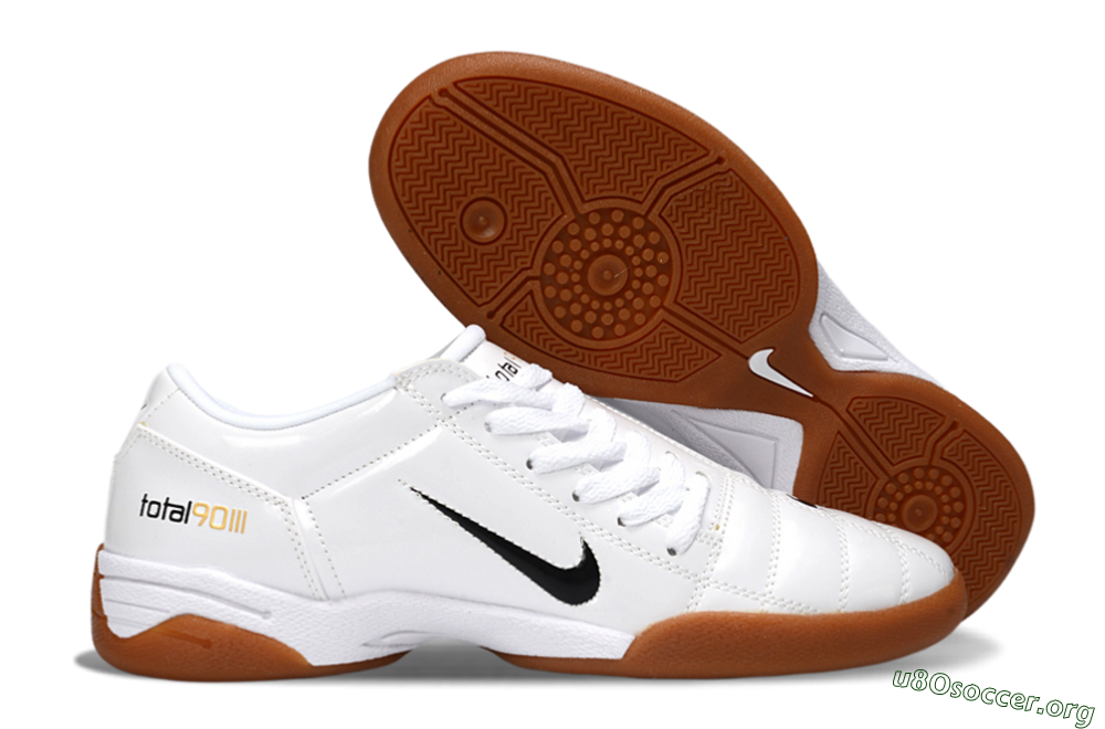 Nike Total 90 III IC Football Shoes - White/Classic Black/Amber Brown 2