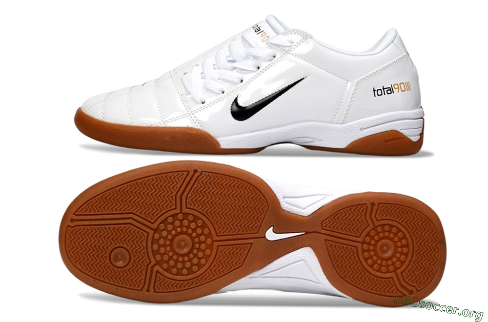 Nike Total 90 III IC Football Shoes - White/Classic Black/Amber Brown 1