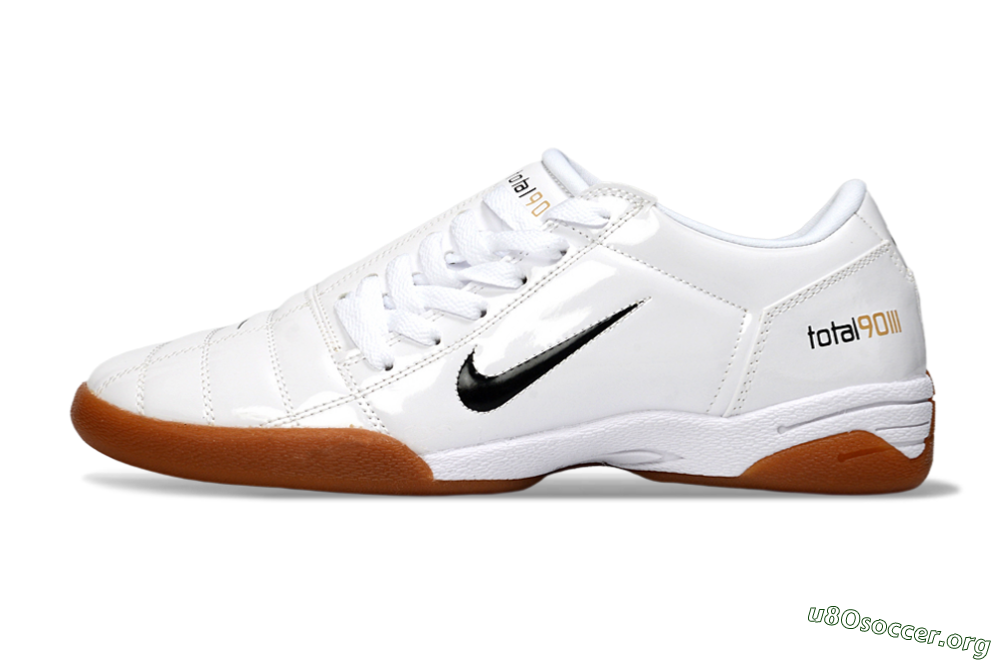 Nike Total 90 III IC Football Shoes - White/Classic Black/Amber Brown 3