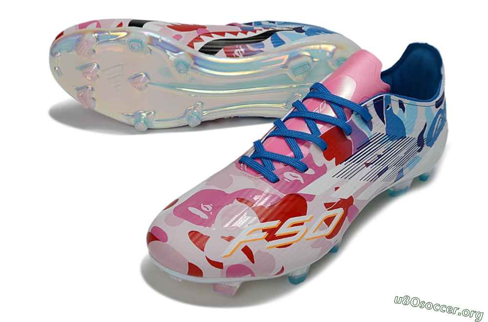Adidas F50 Elite FG Football Boots - Pink/Blush Pink/Blue Ocean 0