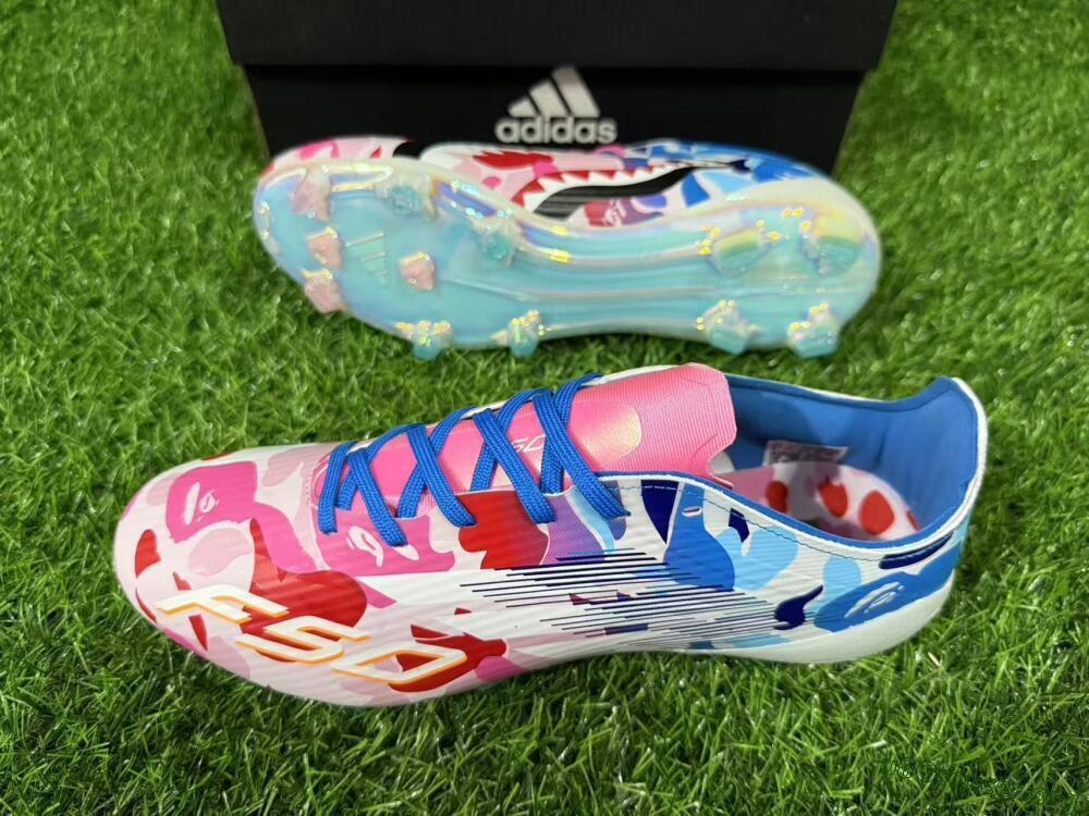 Adidas F50 Elite FG Football Boots - Pink/Blush Pink/Blue Ocean