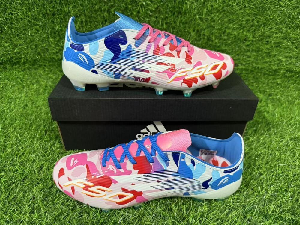 Adidas F50 Elite FG Football Boots - Pink/Blush Pink/Blue Ocean