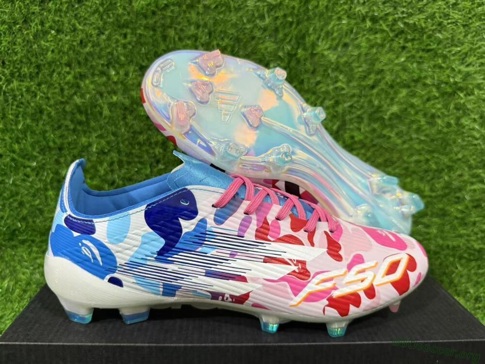 Adidas F50 Elite FG Football Boots - Pink/Blush Pink/Blue Ocean