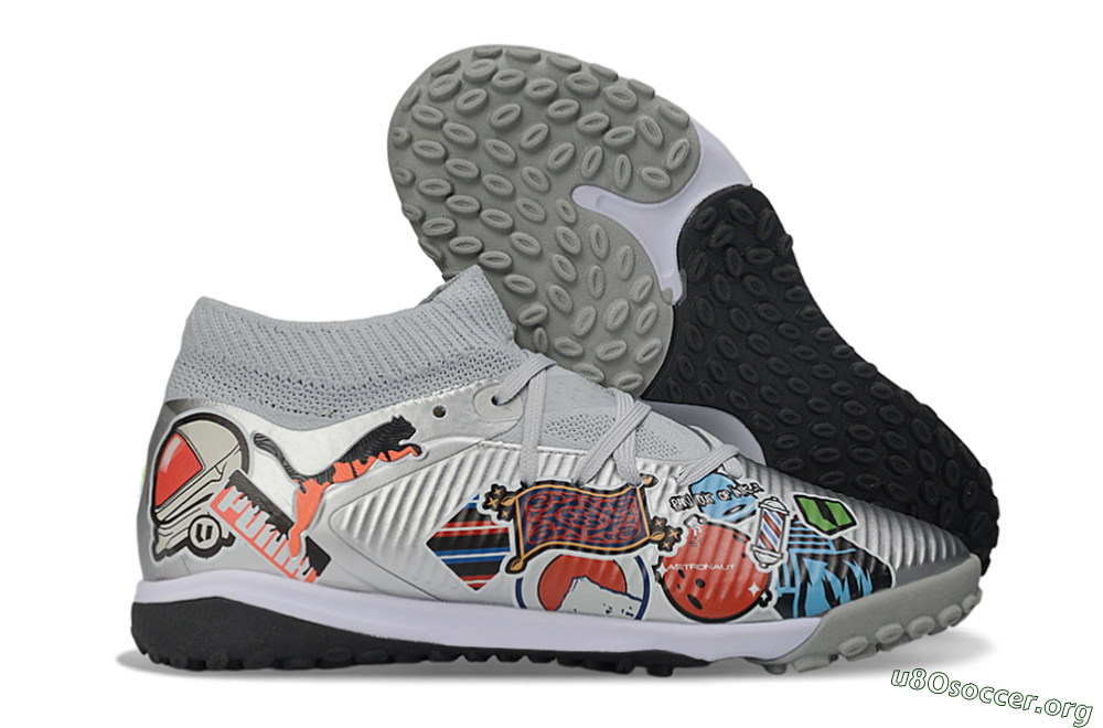 Puma Future 8 Ultimate TF Football Shoes - Grey/Urban Grey/Graphic Black 2