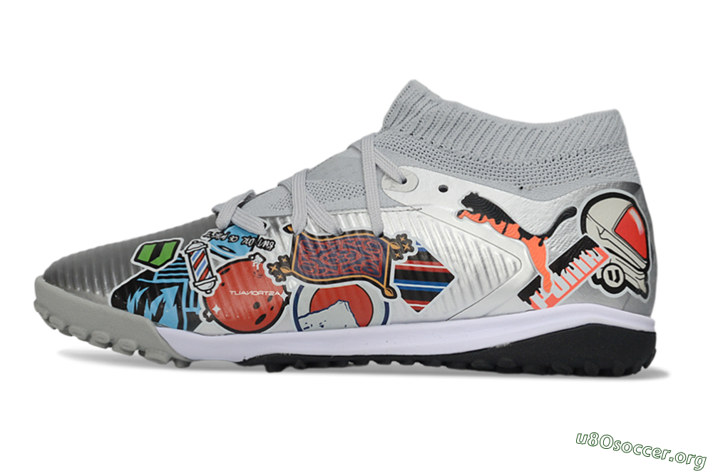 Puma Future 8 Ultimate TF Football Shoes - Grey/Urban Grey/Graphic Black 3