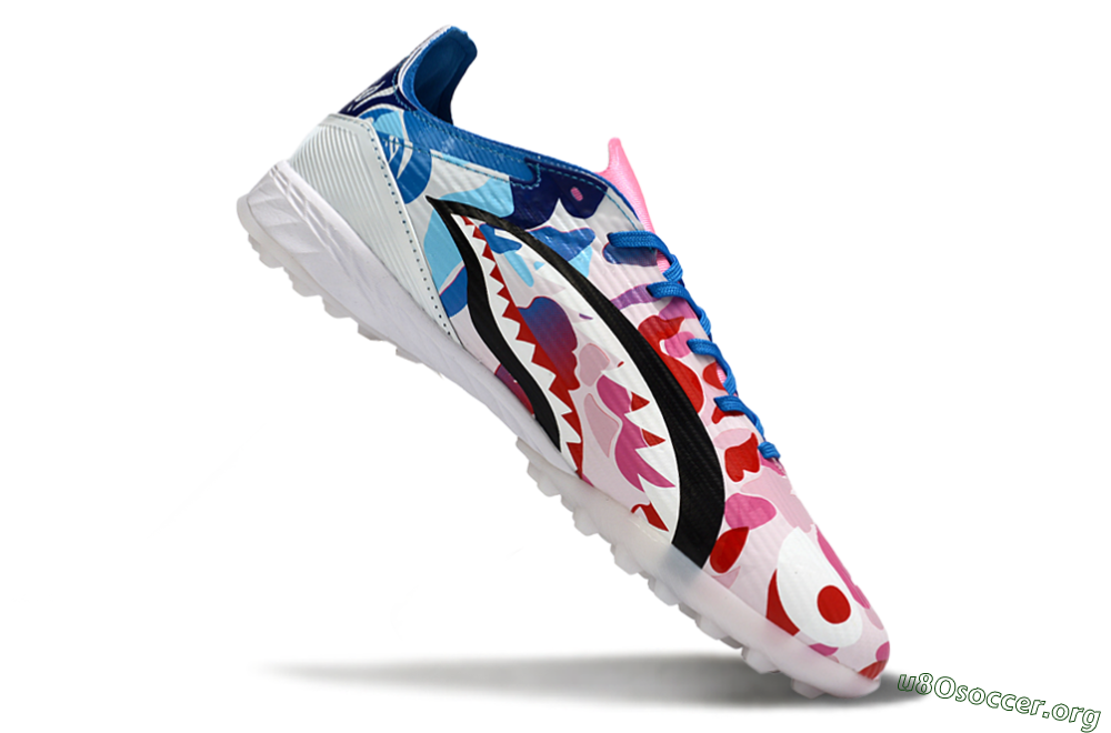 Adidas F50 Pro TF Football Shoes - Pink/Ocean Blue/Pastel Red 5