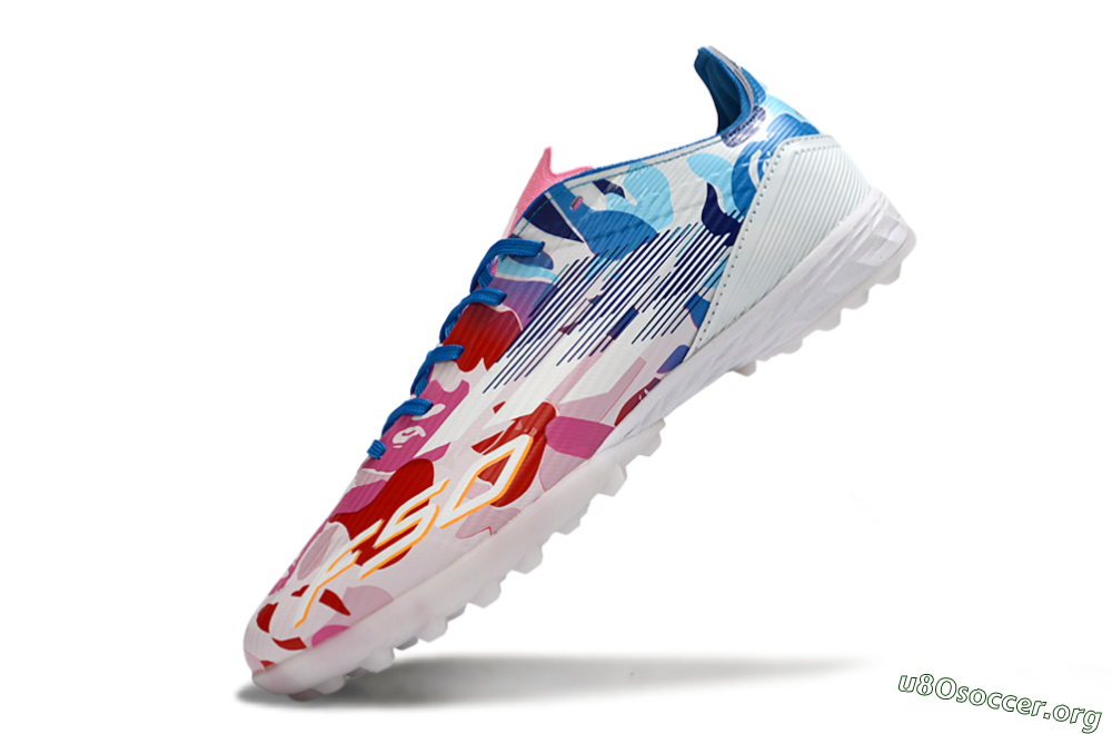 Adidas F50 Pro TF Football Shoes - Pink/Ocean Blue/Pastel Red 6