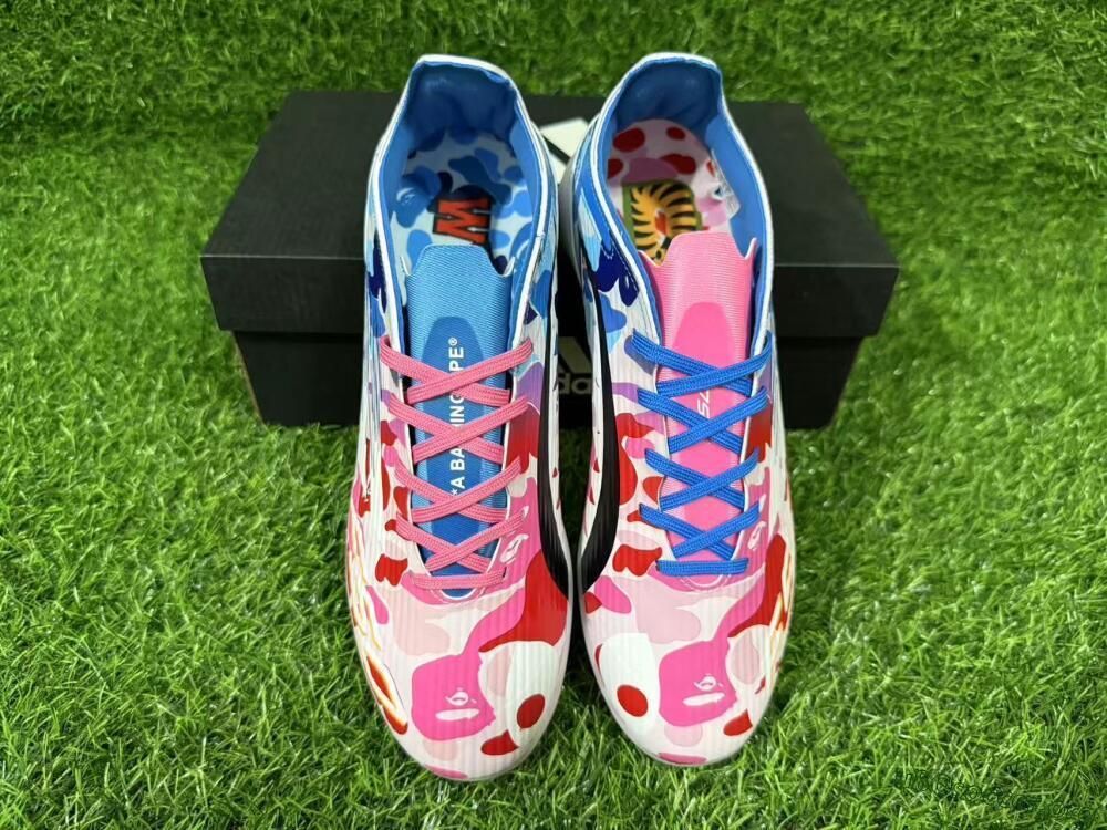 Adidas F50 Pro TF Football Shoes - Pink/Ocean Blue/Pastel Red