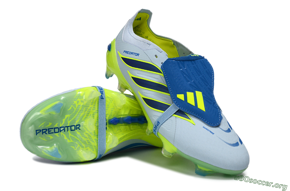 Adidas Predator 26 Elite Fold-Over Tongue FG Football Boots - Blue/Neon Yellow/Cool Gray 4