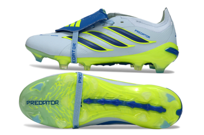 Adidas Predator 26 Elite Fold-Over Tongue FG Football Boots - Blue/Neon Yellow/Cool Gray