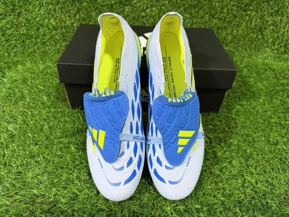 Adidas Predator 26 Elite Fold-Over Tongue FG Football Boots - Blue/Neon Yellow/Cool Gray
