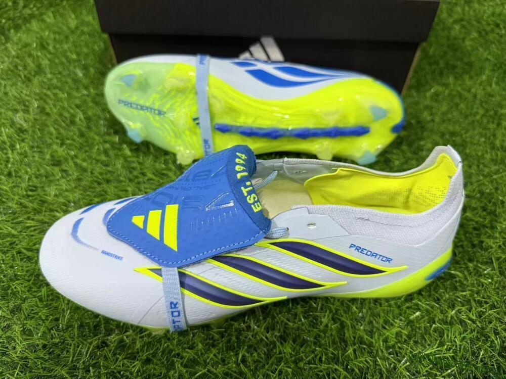 Adidas Predator 26 Elite Fold-Over Tongue FG Football Boots - Blue/Neon Yellow/Cool Gray