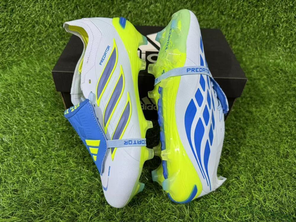Adidas Predator 26 Elite Fold-Over Tongue FG Football Boots - Blue/Neon Yellow/Cool Gray