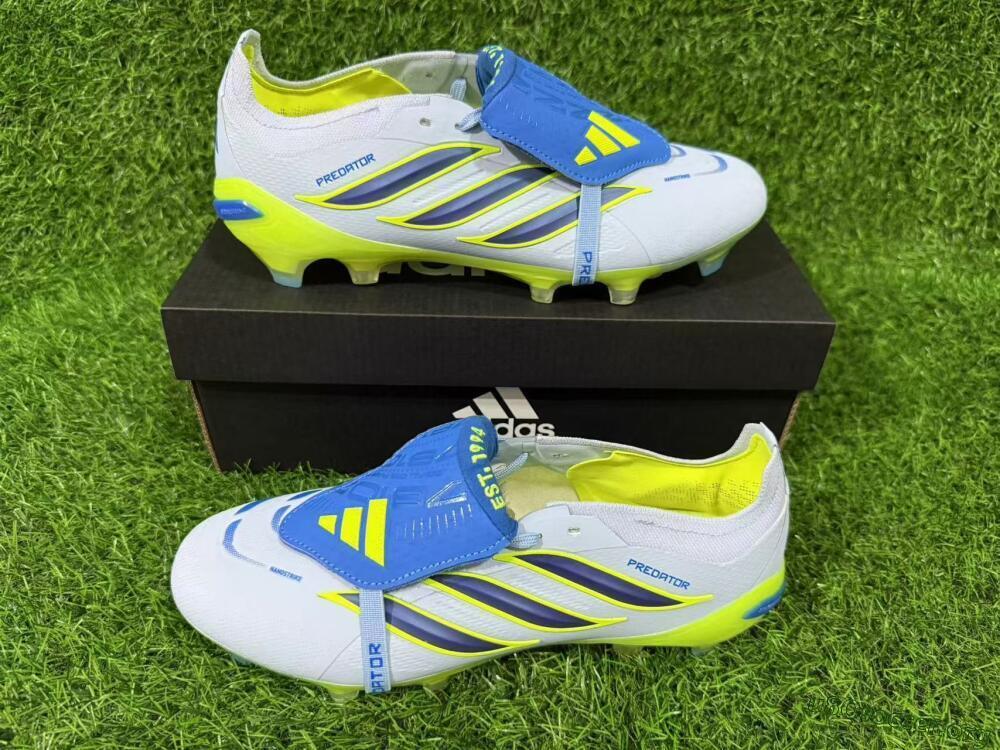 Adidas Predator 26 Elite Fold-Over Tongue FG Football Boots - Blue/Neon Yellow/Cool Gray
