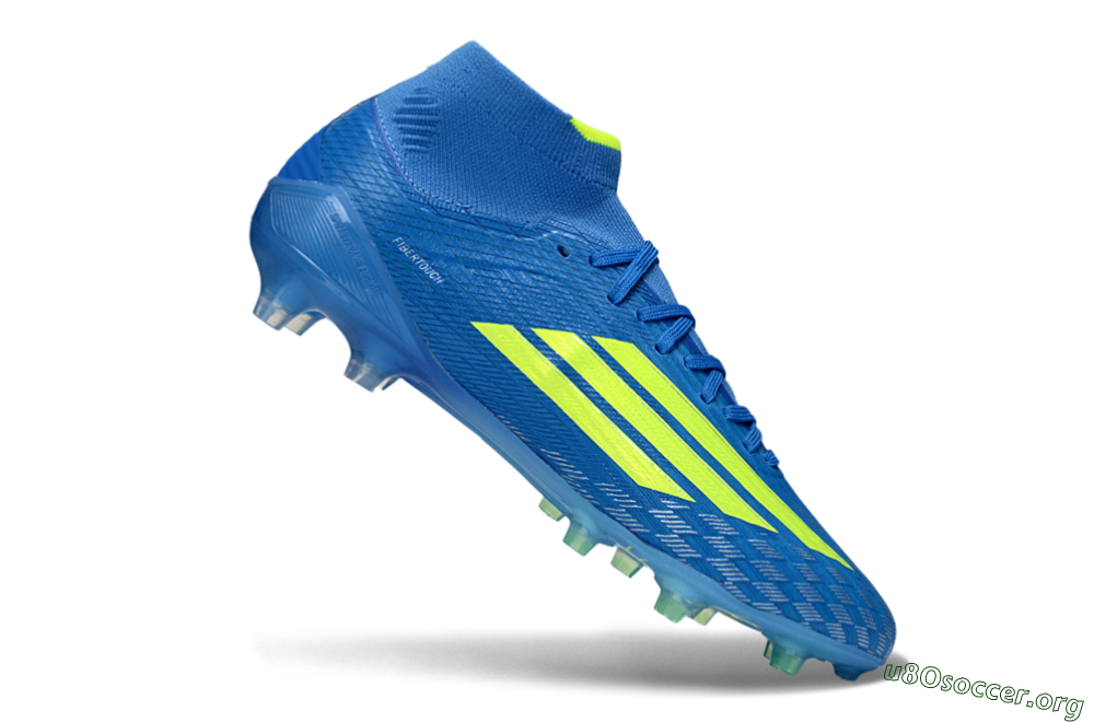 Adidas F50 Elite Mid AG Football Boots - Blue/Electric Blue/Neon Green 4