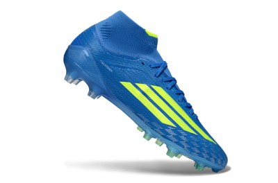 Adidas F50 Elite Mid AG Football Boots - Blue/Electric Blue/Neon Green