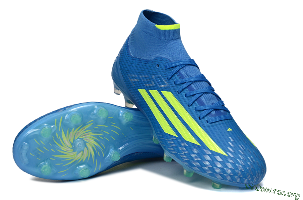 Adidas F50 Elite Mid AG Football Boots - Blue/Electric Blue/Neon Green 0