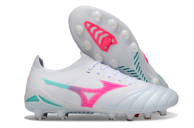 Mizuno Morelia Neo 4 FG Football Boots - White/Neon Pink/Teal