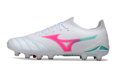 Mizuno Morelia Neo 4 FG Football Boots - White/Neon Pink/Teal