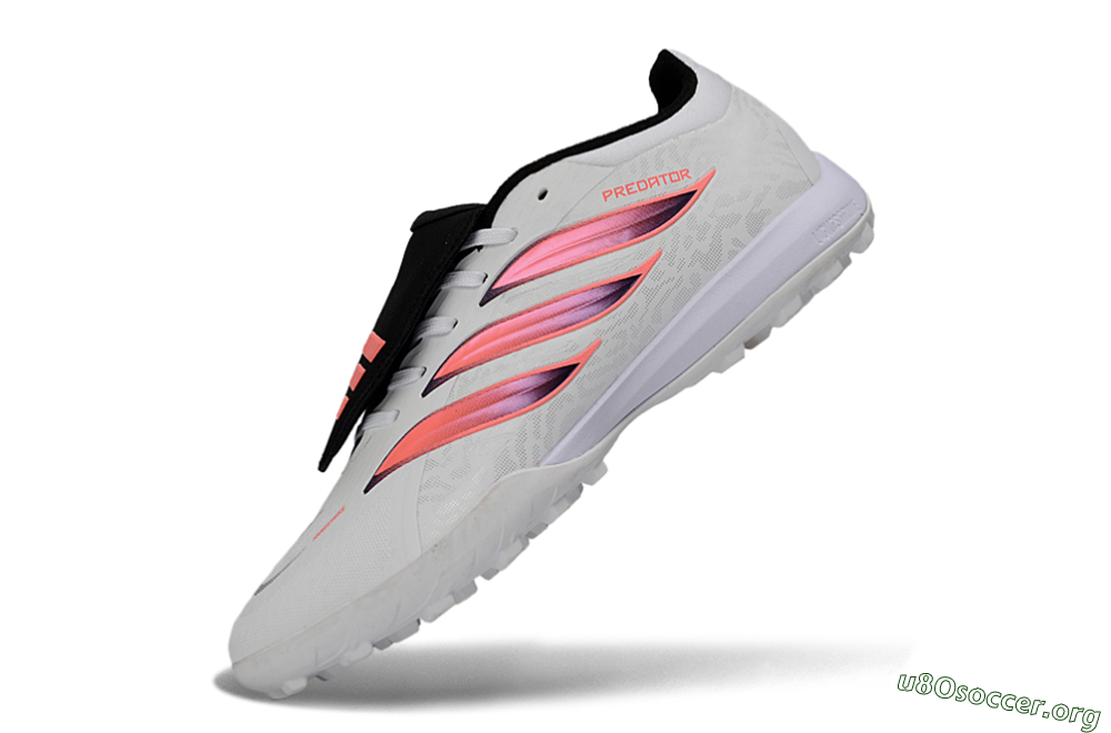 Adidas Predator 26 Elite Fold-Over Tongue TF Football Shoes - White/Neon Orange/Fuchsia Pink 5