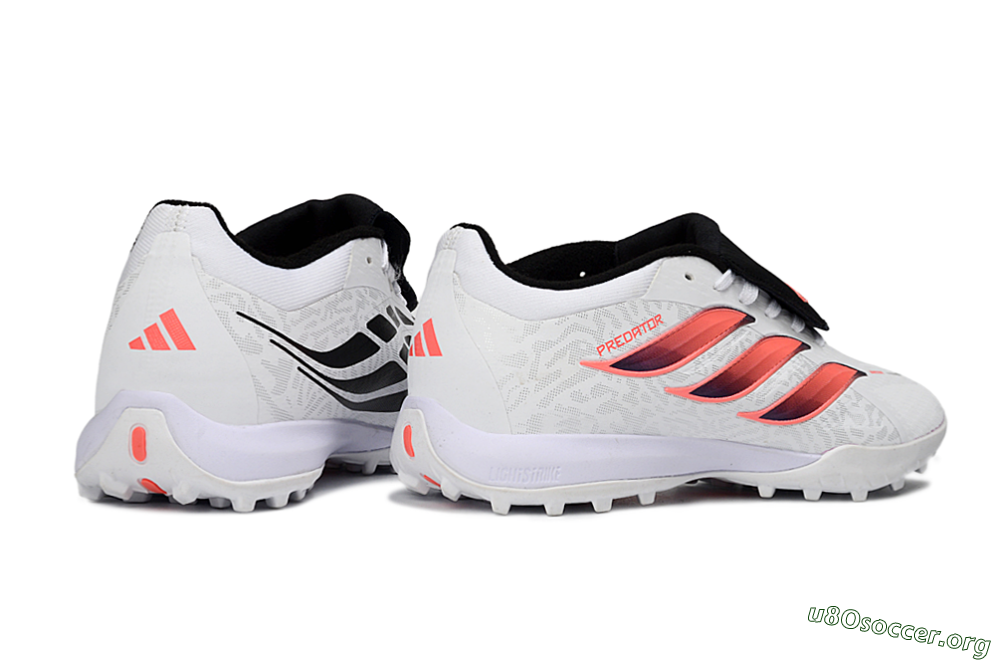 Adidas Predator 26 Elite Fold-Over Tongue TF Football Shoes - White/Neon Orange/Fuchsia Pink 6