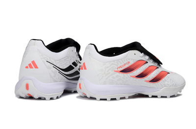 Adidas Predator 26 Elite Fold-Over Tongue TF Football Shoes - White/Neon Orange/Fuchsia Pink