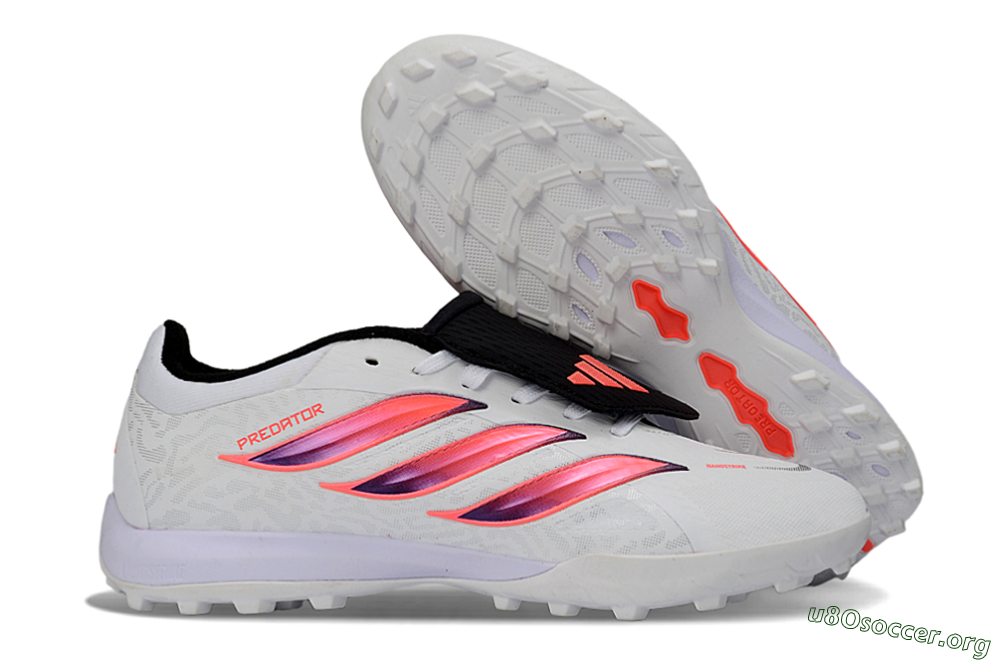Adidas Predator 26 Elite Fold-Over Tongue TF Football Shoes - White/Neon Orange/Fuchsia Pink 2