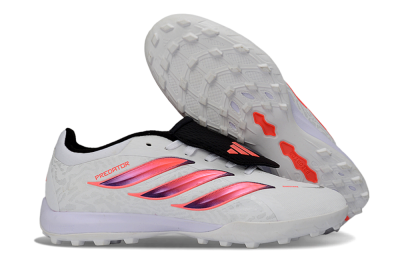 Adidas Predator 26 Elite Fold-Over Tongue TF Football Shoes - White/Neon Orange/Fuchsia Pink