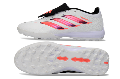 Adidas Predator 26 Elite Fold-Over Tongue TF Football Shoes - White/Neon Orange/Fuchsia Pink