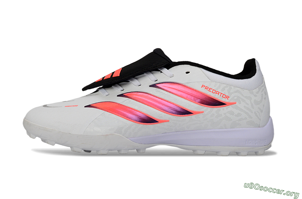 Adidas Predator 26 Elite Fold-Over Tongue TF Football Shoes - White/Neon Orange/Fuchsia Pink 3