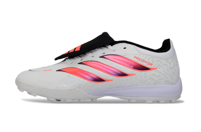 Adidas Predator 26 Elite Fold-Over Tongue TF Football Shoes - White/Neon Orange/Fuchsia Pink