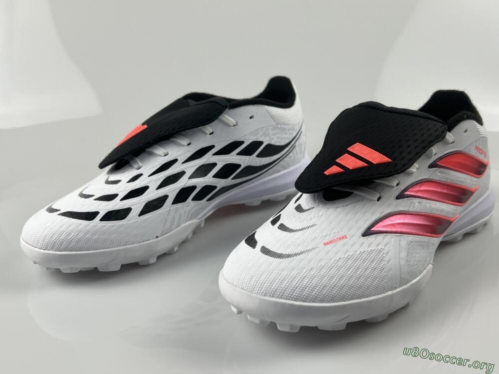 Adidas Predator 26 Elite Fold-Over Tongue TF Football Shoes - White/Neon Orange/Fuchsia Pink