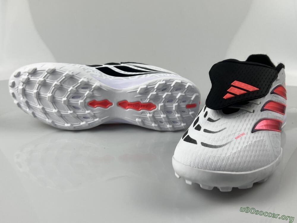 Adidas Predator 26 Elite Fold-Over Tongue TF Football Shoes - White/Neon Orange/Fuchsia Pink