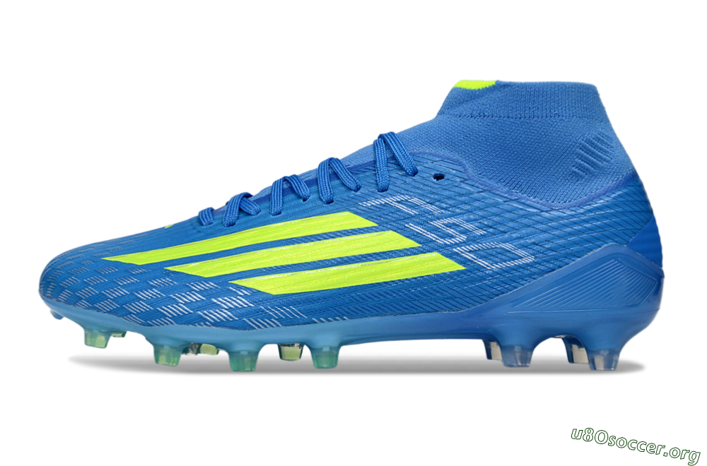 Adidas F50 Elite Mid FG Football Boots - Blue/Vibrant Blue/Electric Green 3