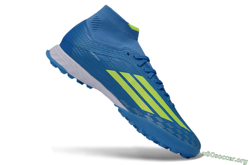 Adidas F50 Elite Mid TF Football Shoes - Blue/Electric Yellow/Cyan 4